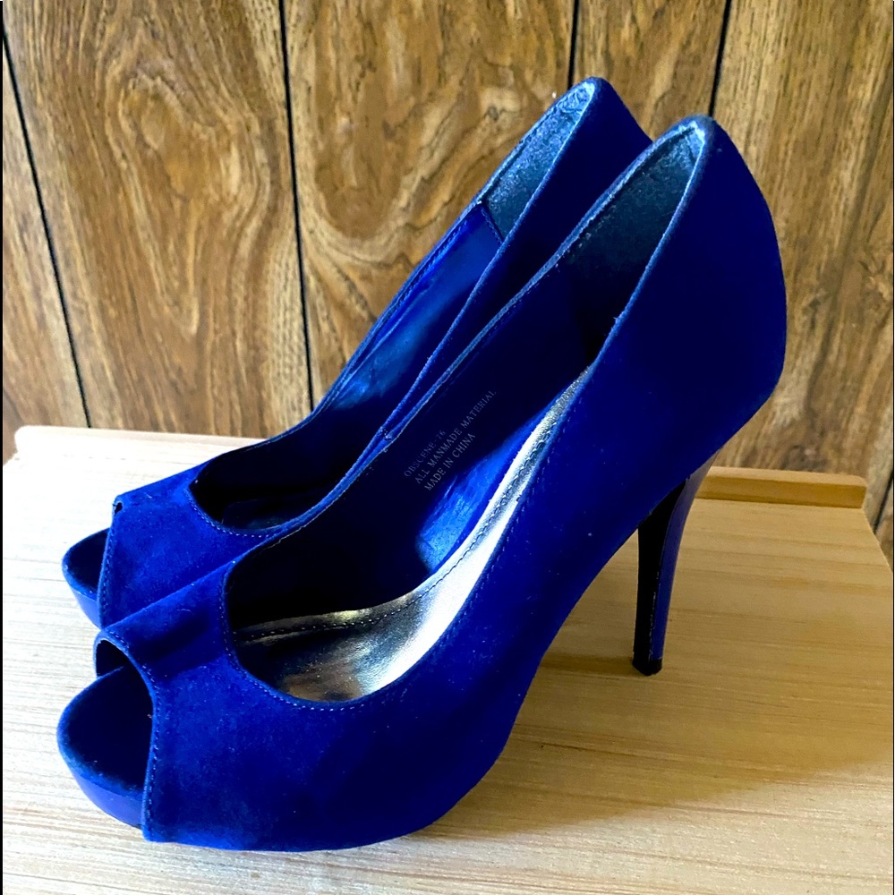 Blue Suede High Heels